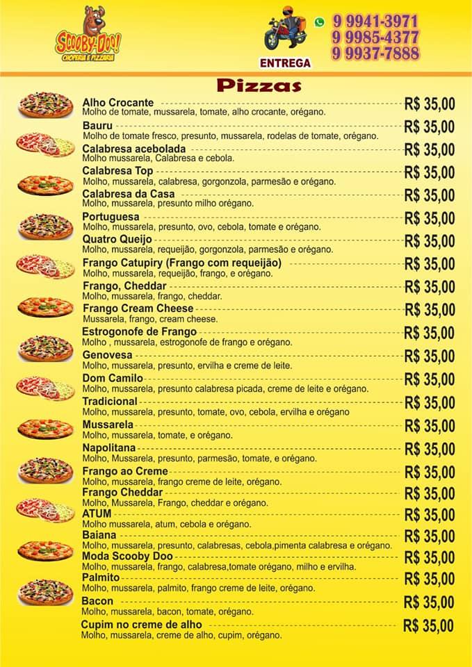 Menu at Choperia e Lanchonete Scooby Doo cafeteria, Nobres