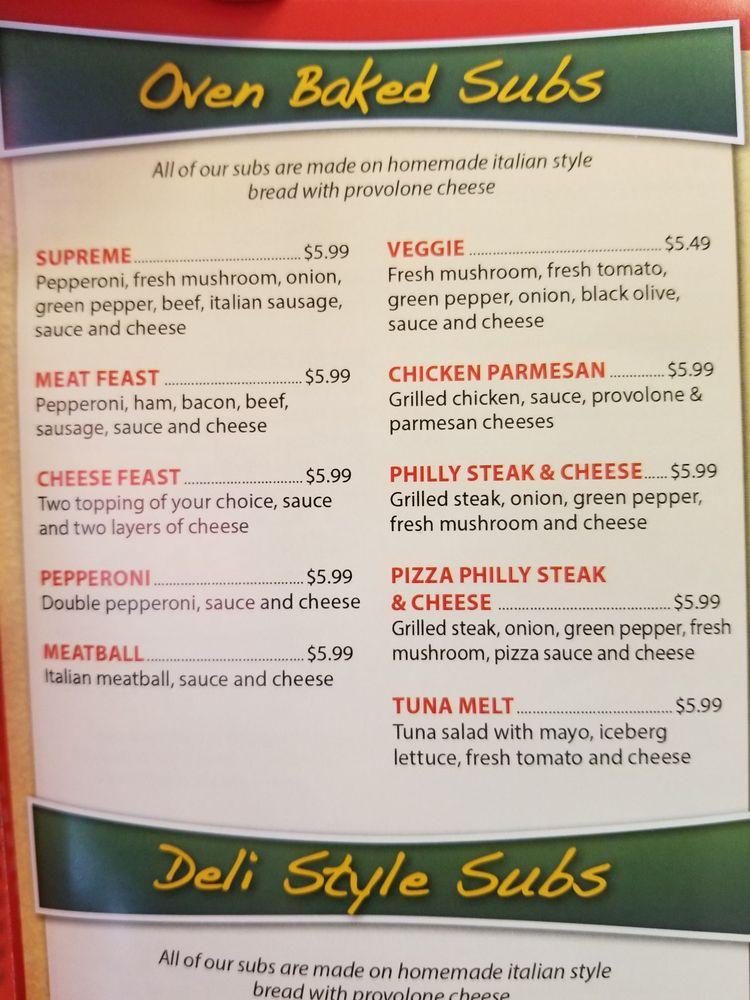 Menu At Big Cheese Pizza Pizzeria, Presque Isle