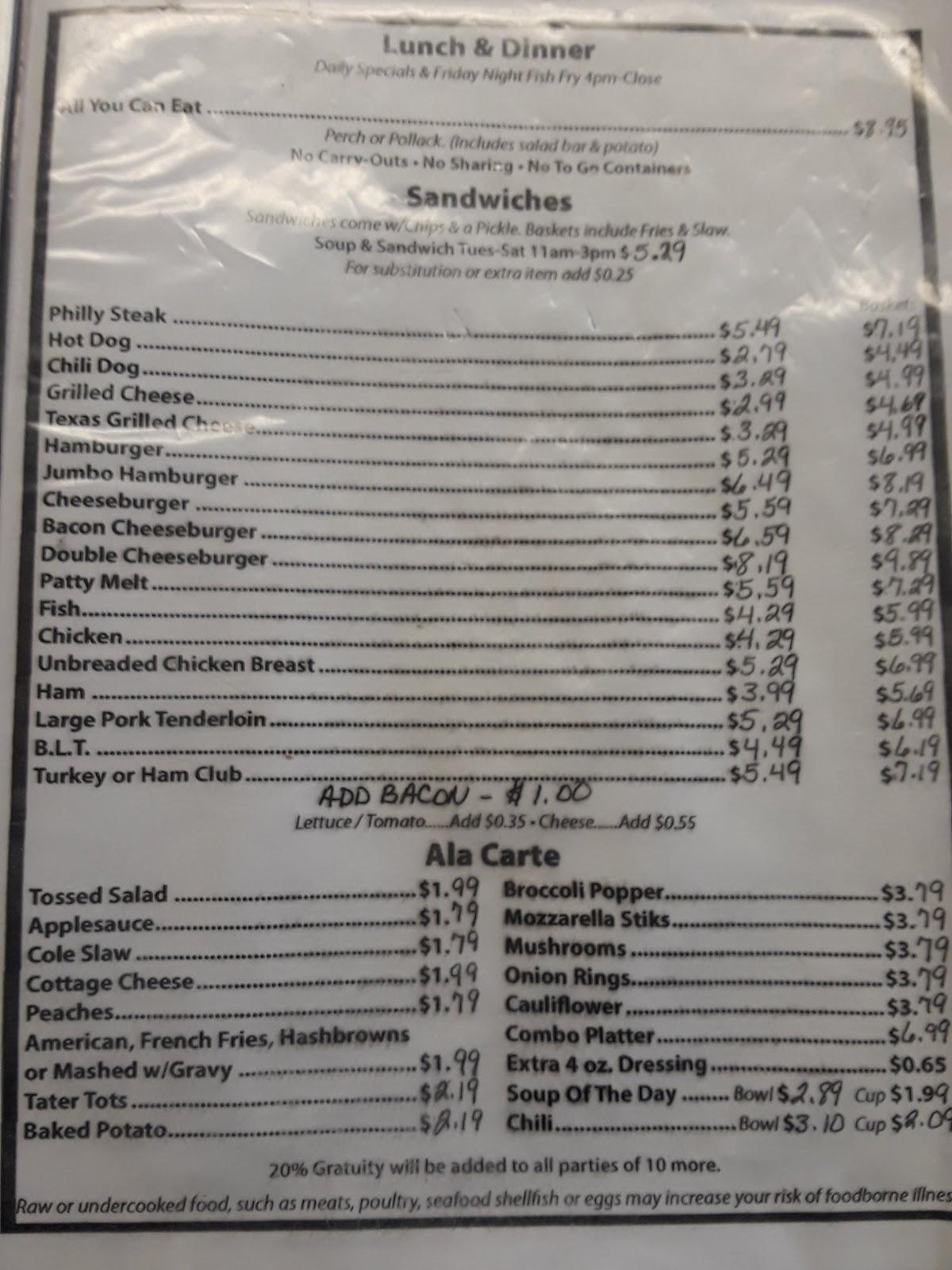 Menu at Country Roads Bar & Grill, Koontz Lake, IN-23