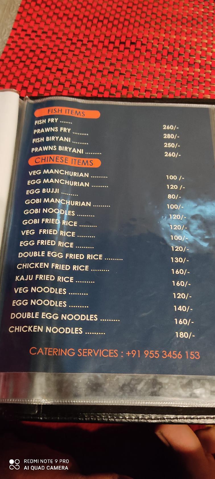 Bawarchi menu