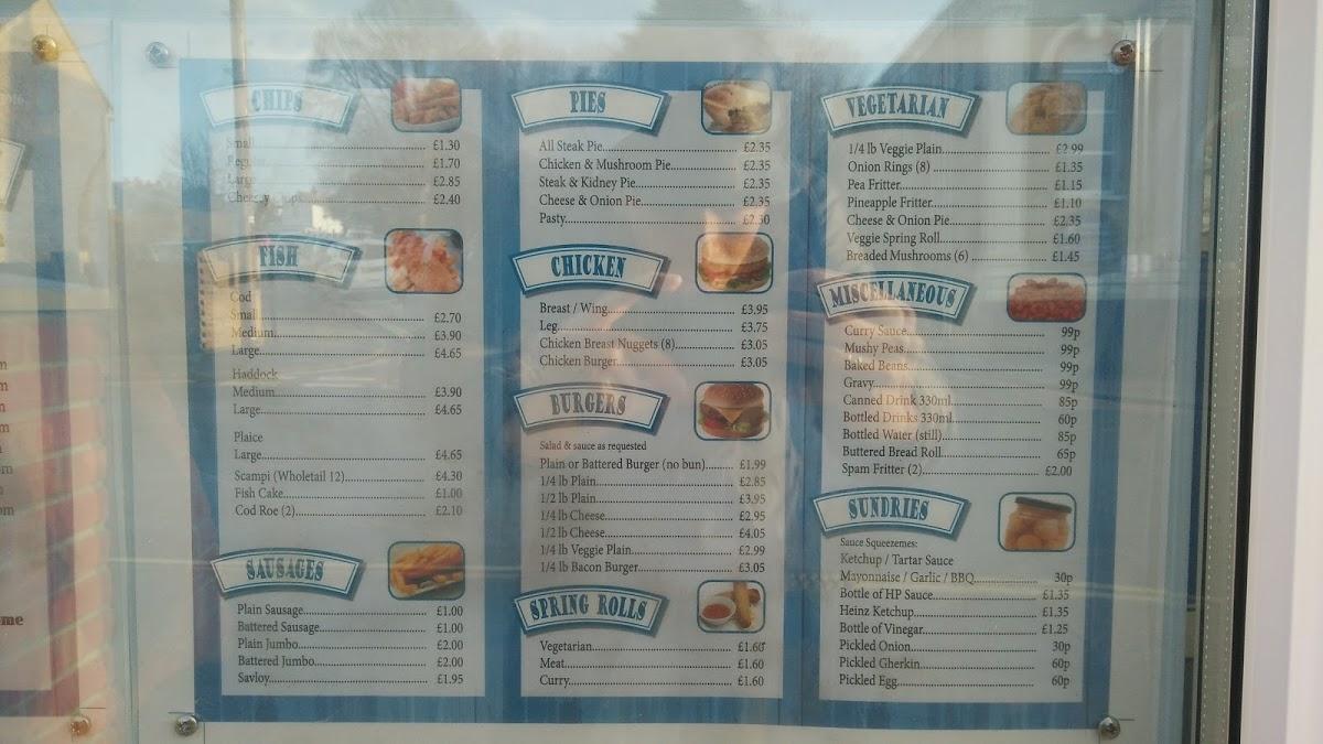 Menu at Chip Ahoy fast food, Cowes