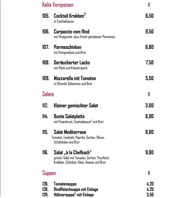 Via Gusto Leverkusen Speisekarte Speisekarte von Hotel Arkade Leverkusen restaurant, Leverkusen