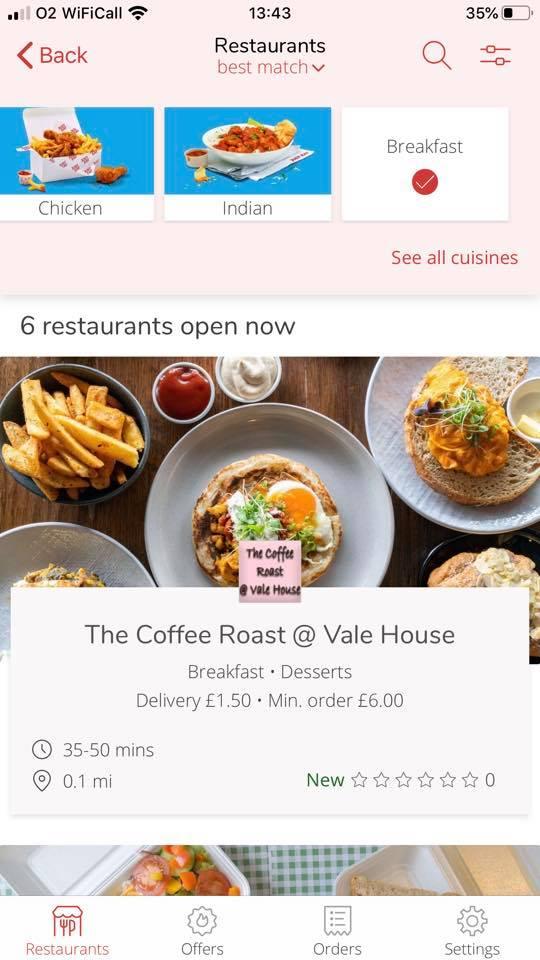 Menu at The Coffee Roast Vale House cafe, Wallasey, Vale Park Cafe