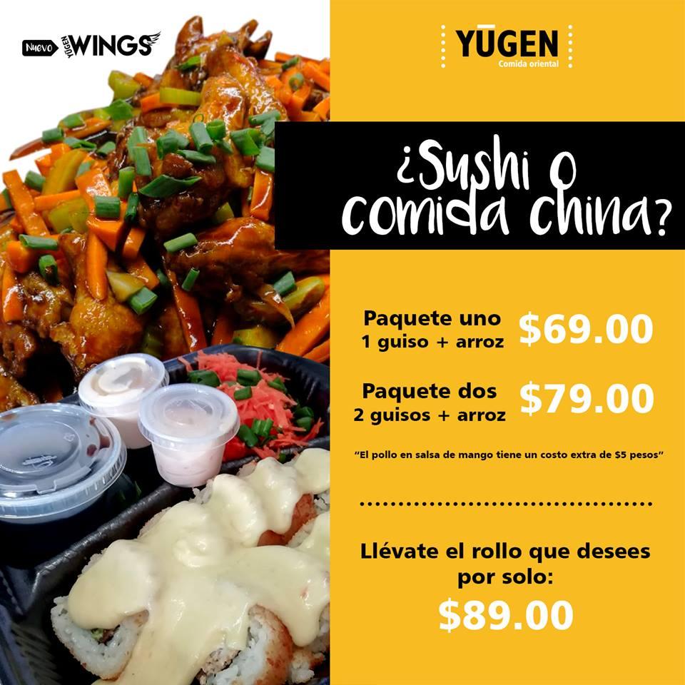 Menu at Yugen restaurant, Culiacán