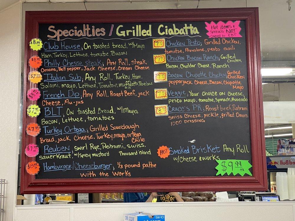 Menu at Cracchiolo's Deli restaurant, Woodland