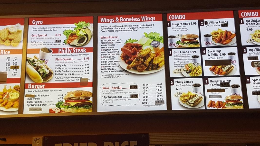 Menu at Wow Wings restaurant, Montgomery, Ann St