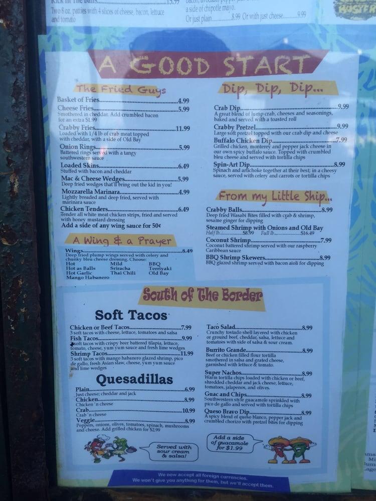 Menu at Brass Balls Saloon pub & bar, Ocean City