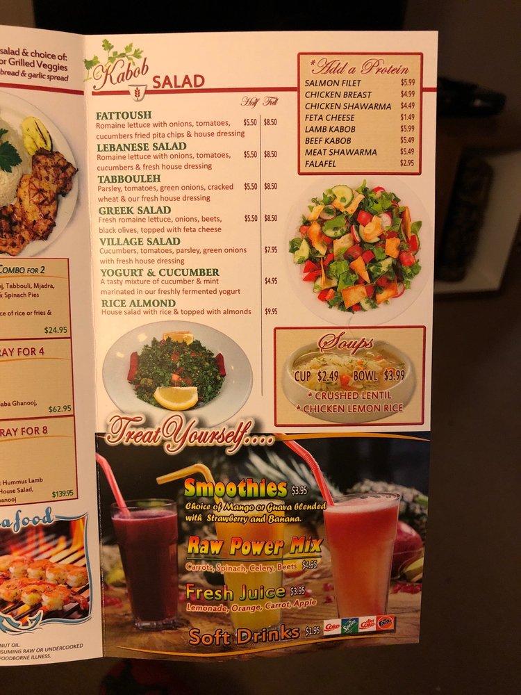 Menu at Kabob Grill Cuisine restaurant, Port Huron