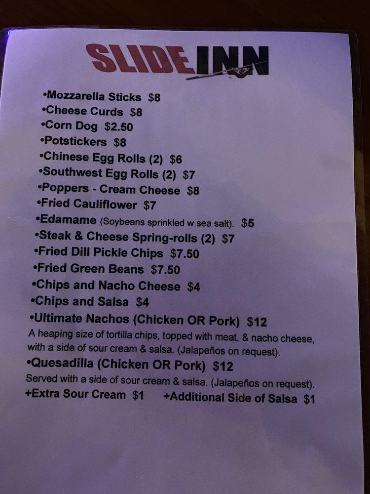 Menu at Slide Inn pub & bar, Cape Canaveral, N Atlantic Ave