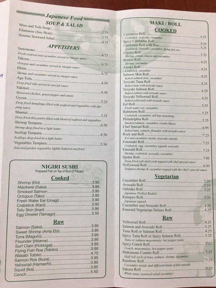 Menu At Emerald Garden Restaurant Shrewsbury