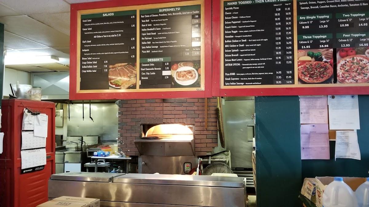 Menu at Rick & Diane's pizzeria, Antrim