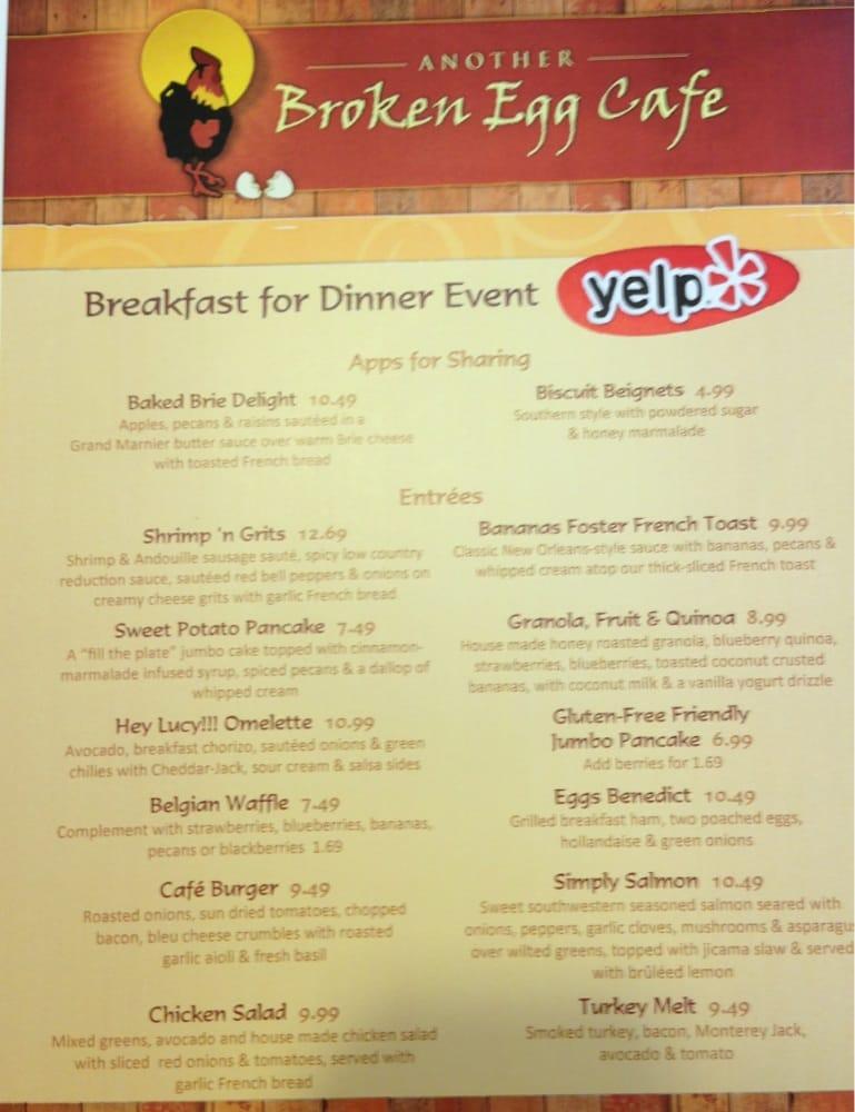 Menu At Another Broken Egg Cafe Indianapolis N Meridian St