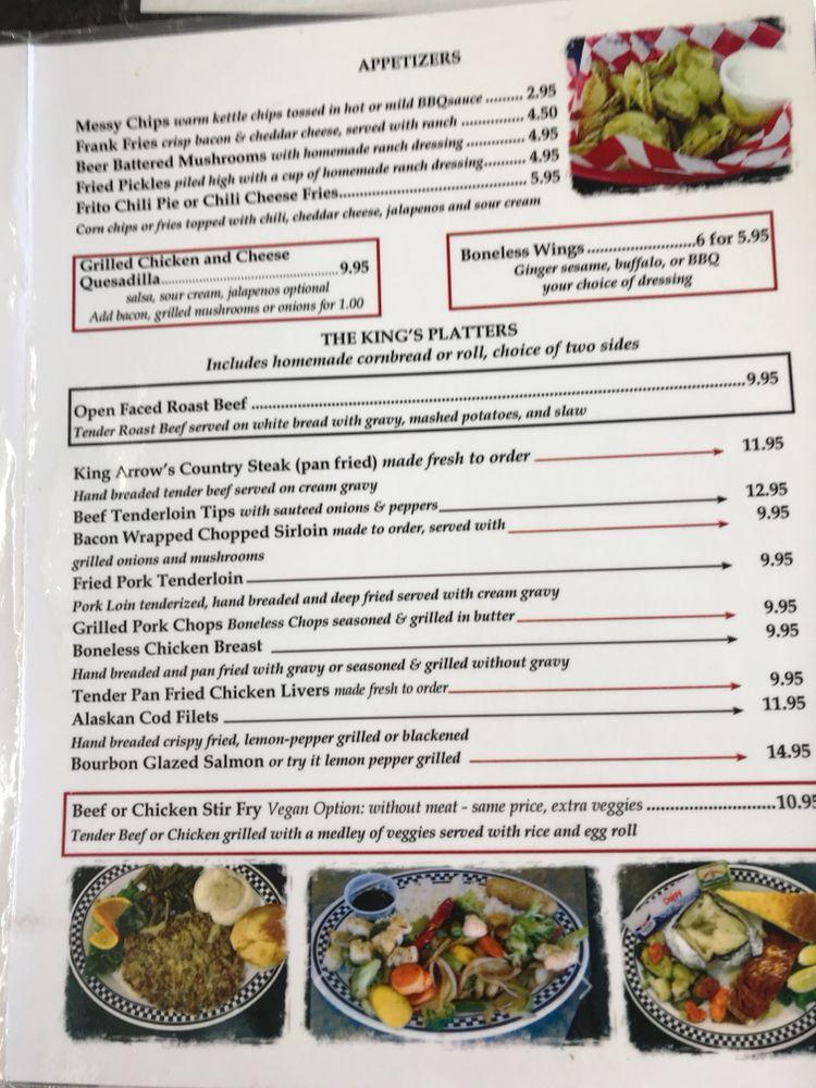 Menu at Arrow's Cafe and BBQ, Heber Springs