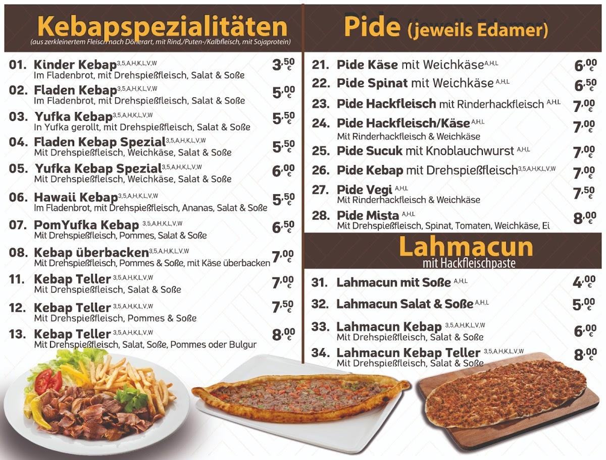 Speisekarte Von Haus Des Kebaps Restaurant, Steinen