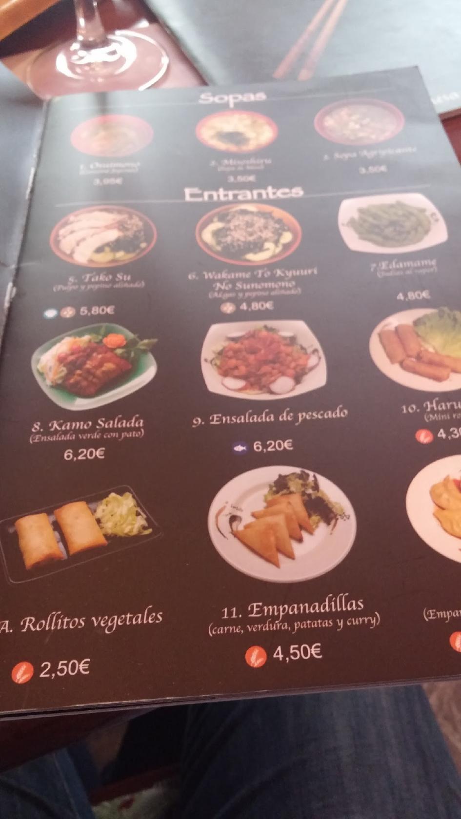 Menu at Restaurante Casa Osaka, Madrid