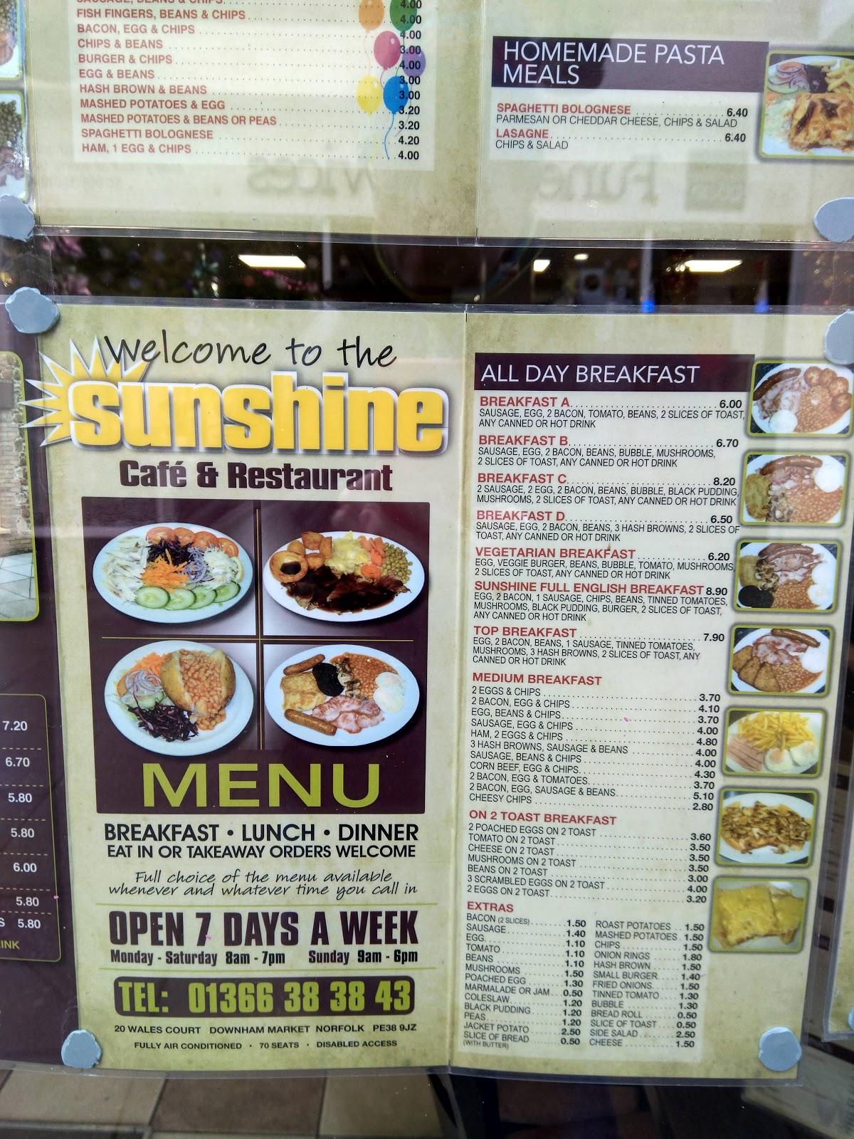 Menu at Anada Cafe, Downham Market