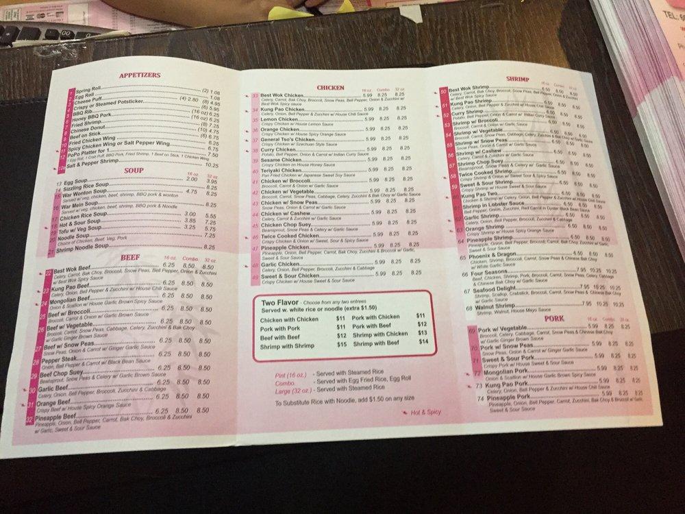 Menu at Best Wok Chinese Restaurant, Phoenix