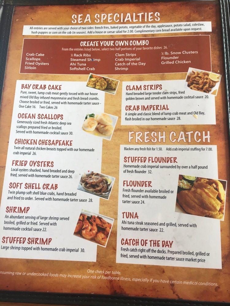 Menu at Crab Alley pub & bar, Ocean City
