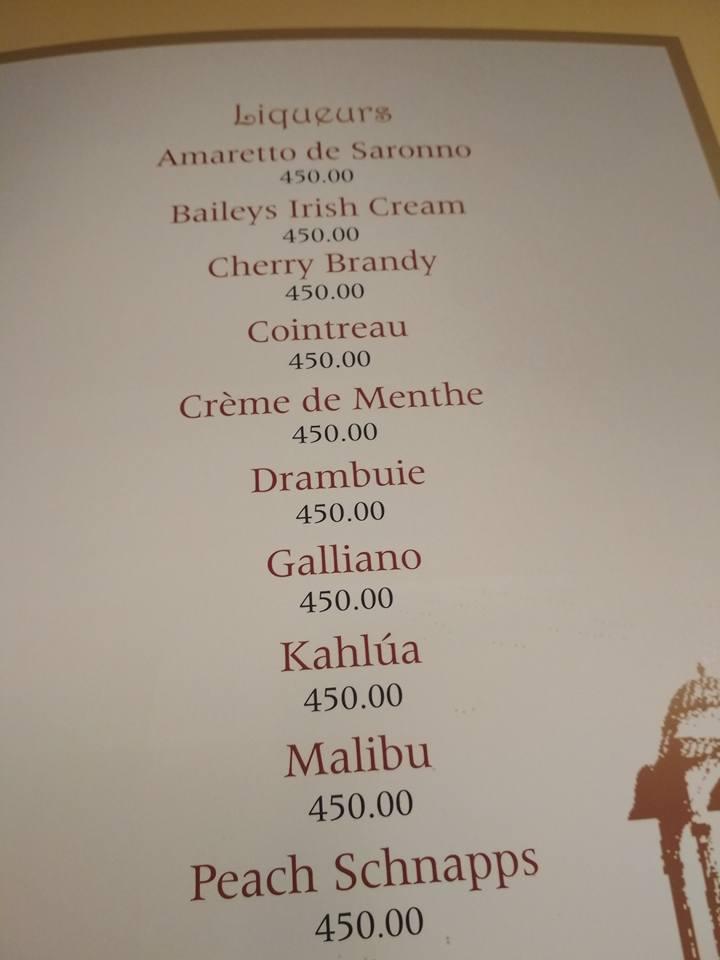 Chef recipie menu