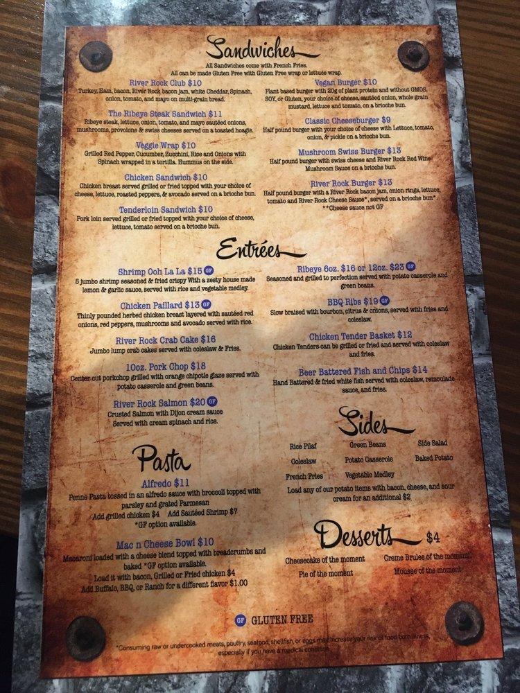 Rd32 River Rock Bar And Grille Menu 