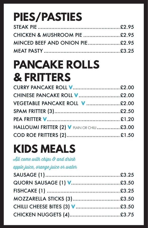 Carta del restaurante Littleham Fish And Chips, Exmouth