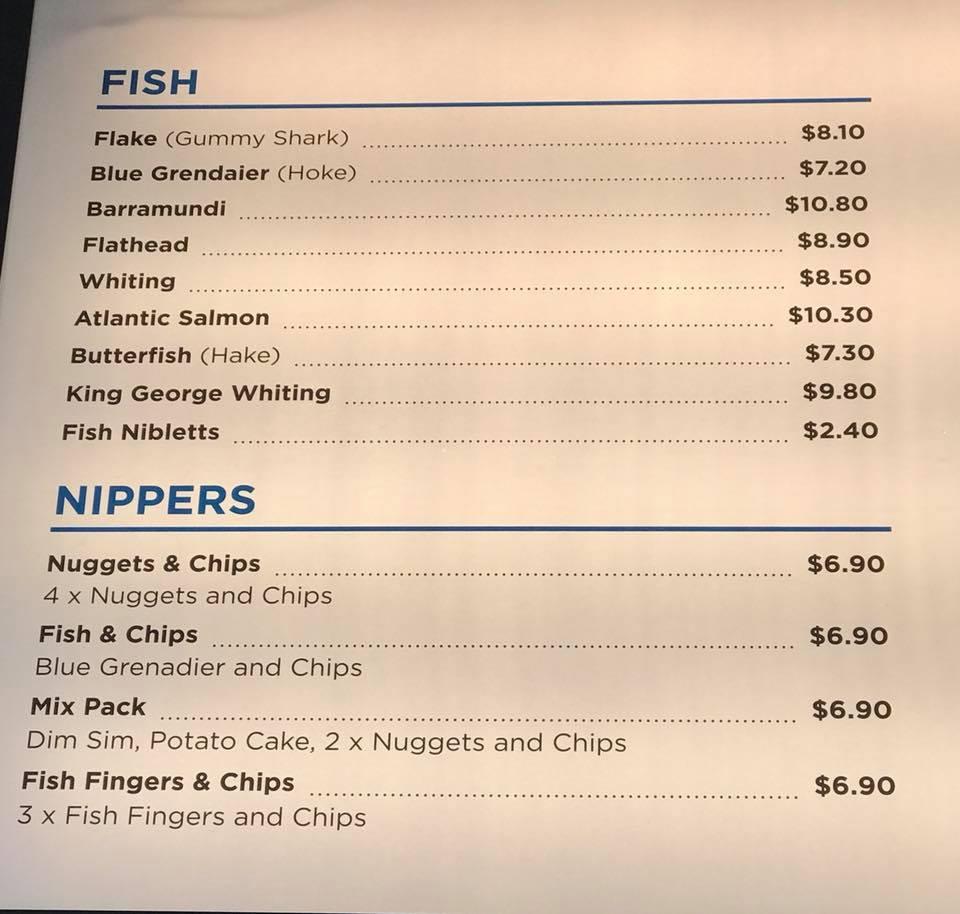 Menu at Lorne Fish & Chips since 1954 fast food, Lorne
