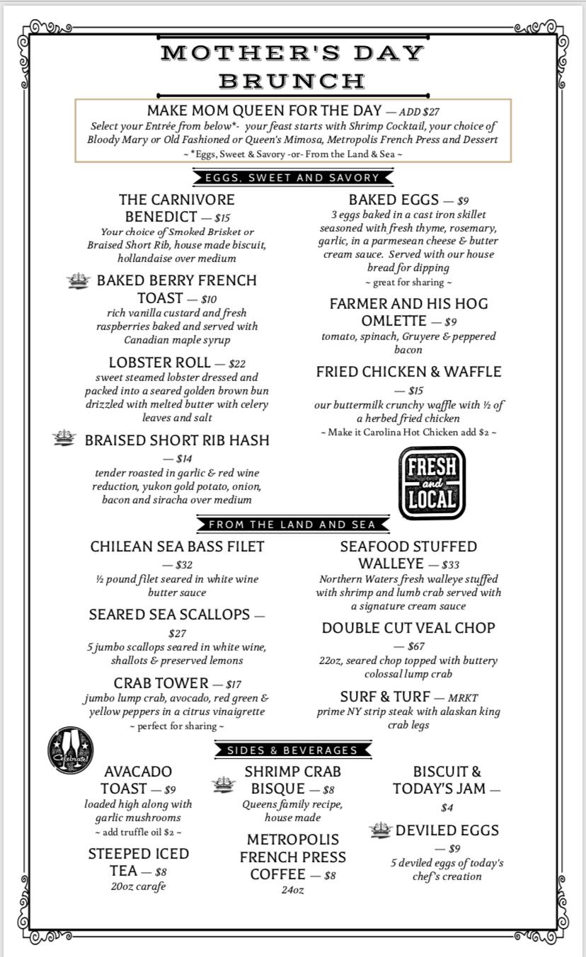 Menu at Carnivore & The Queen club, Downers Grove