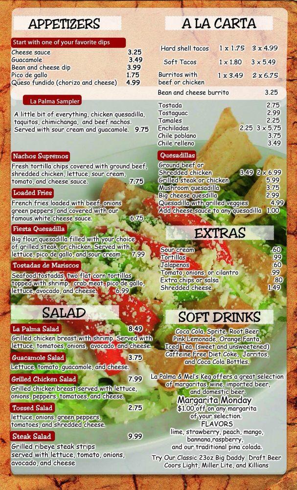 Menu at La Palma Restaurant, Hartford City