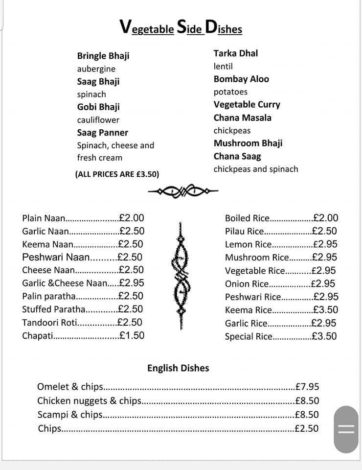 Menu at TANDOORI NIGHTS restaurant, March