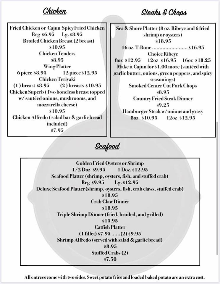 Menu at Iron Skillet Restaurant, Citronelle