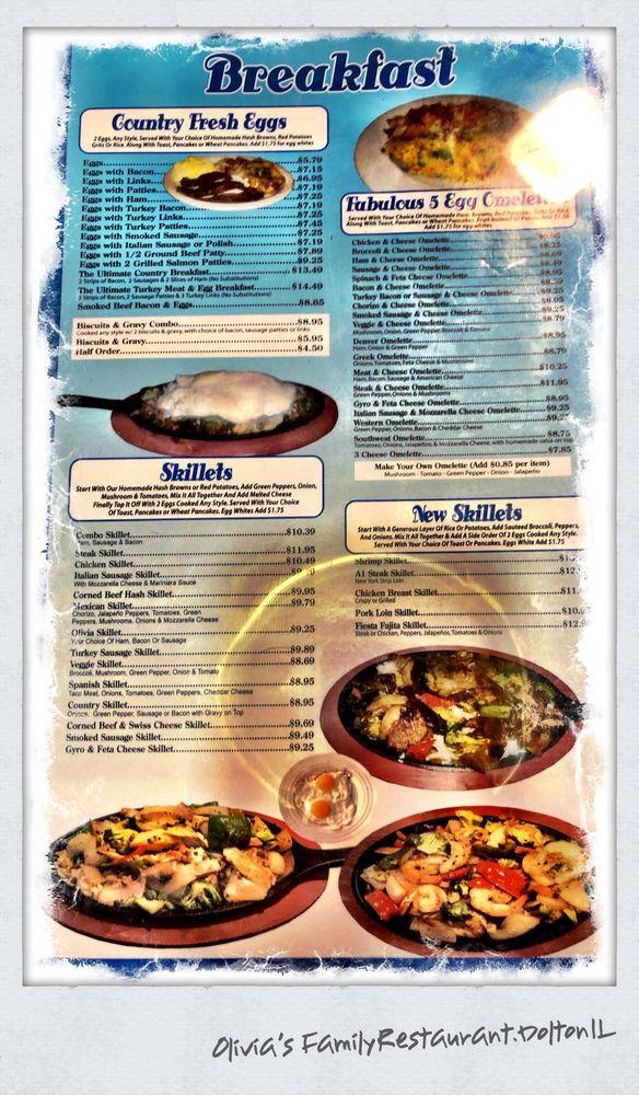 Menu at Olivia's Family Restaurant, Dolton