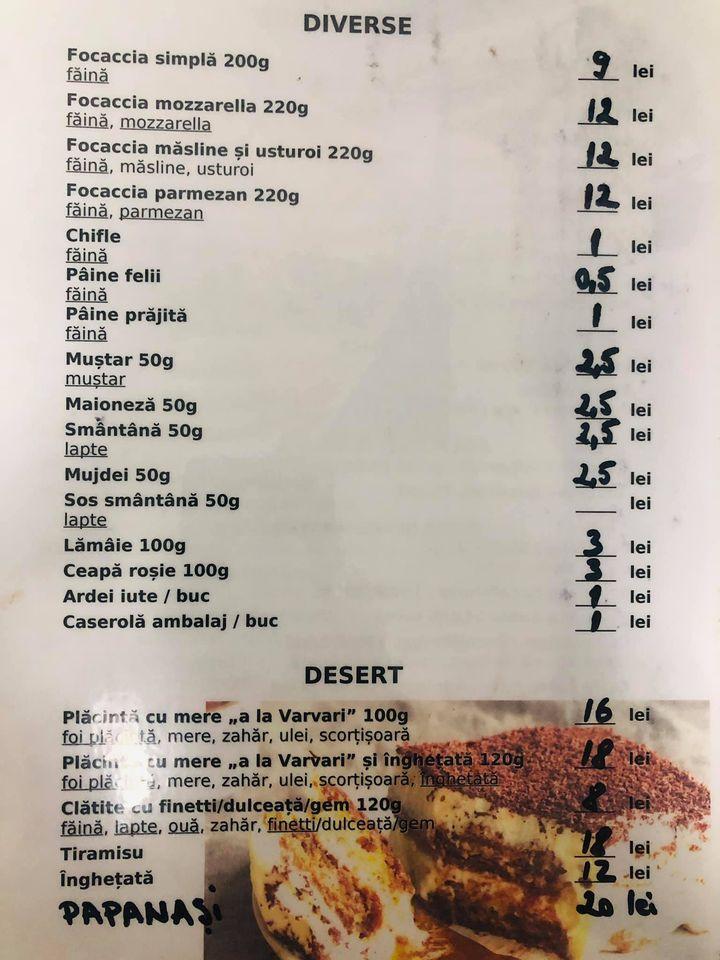 Menu de Varvari Pub