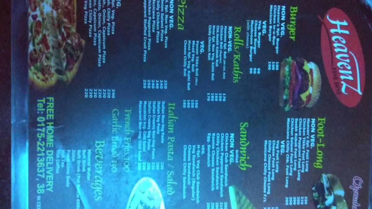 Chawla’s Heavenz fine dine menu