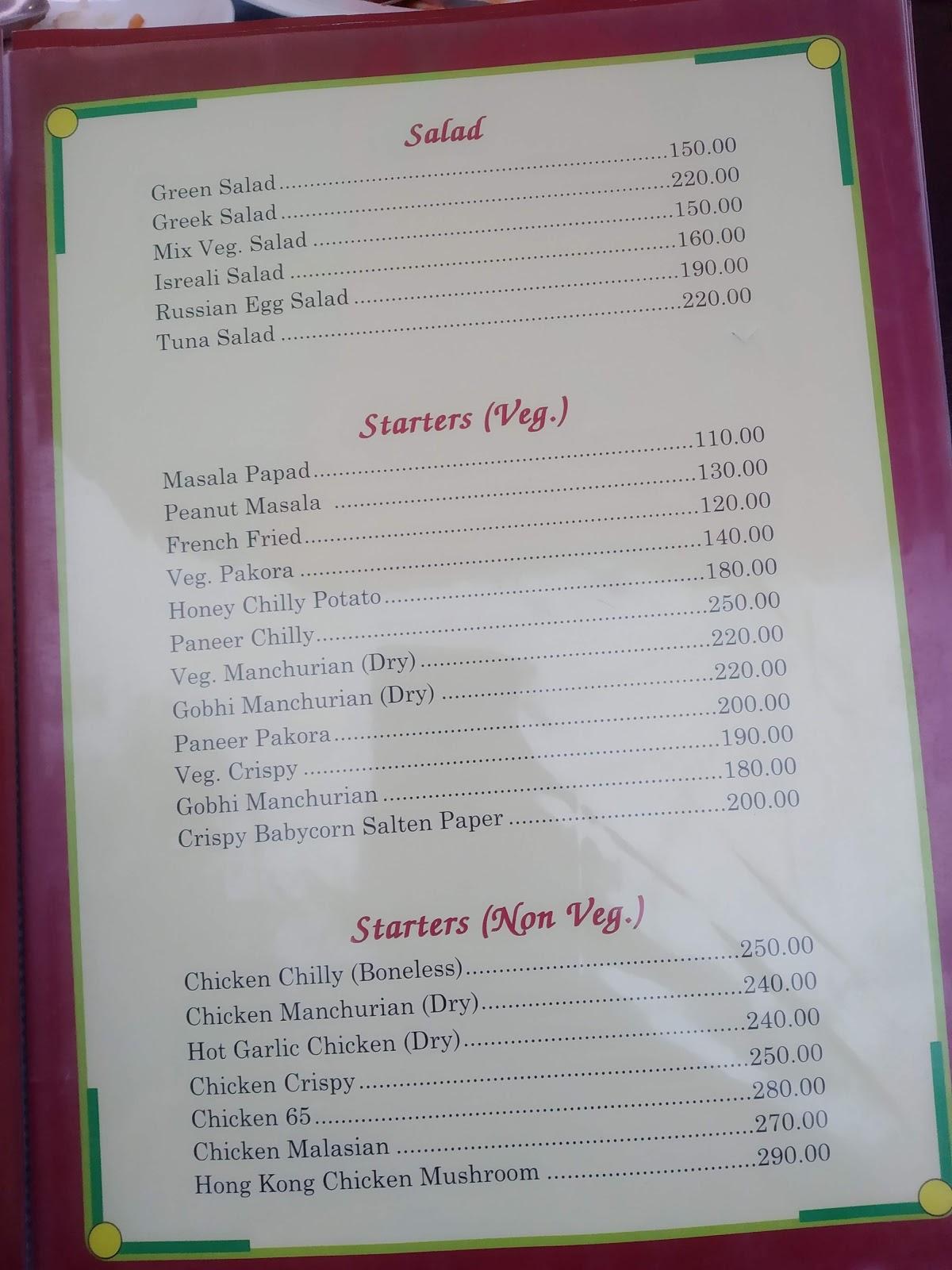 Menu at River Music Garden Restaurant & German Bakery, Manali