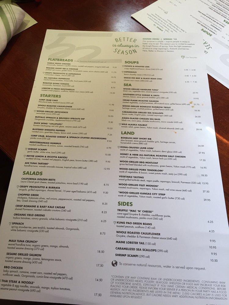 Menu at Seasons 52 pub & bar, Kansas City