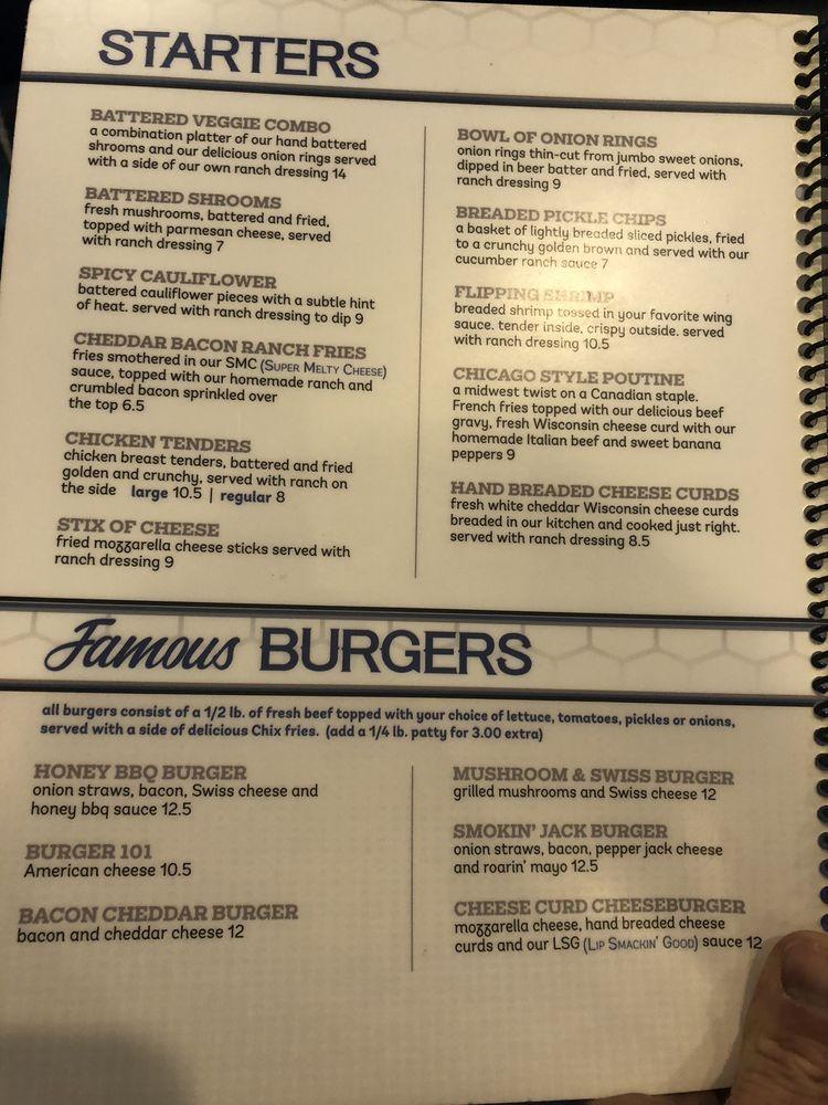 Menu at Chix Restaurant, Streator