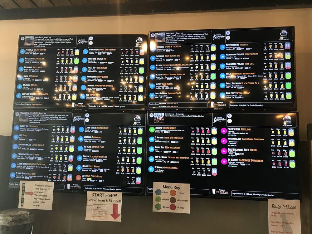 Menu at Cork & Growler pub & bar, Frisco