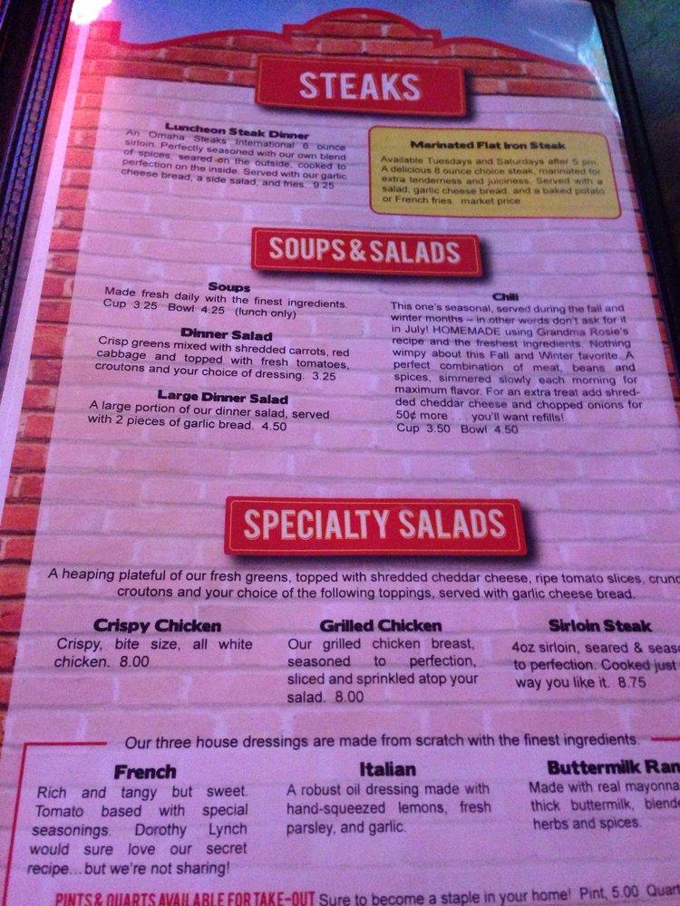 Menu at Dinkers Bar and Grill, Omaha