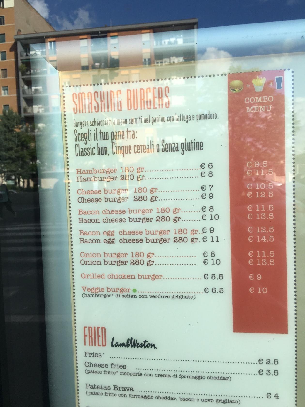 Menu di T-Bone Station - Appia 