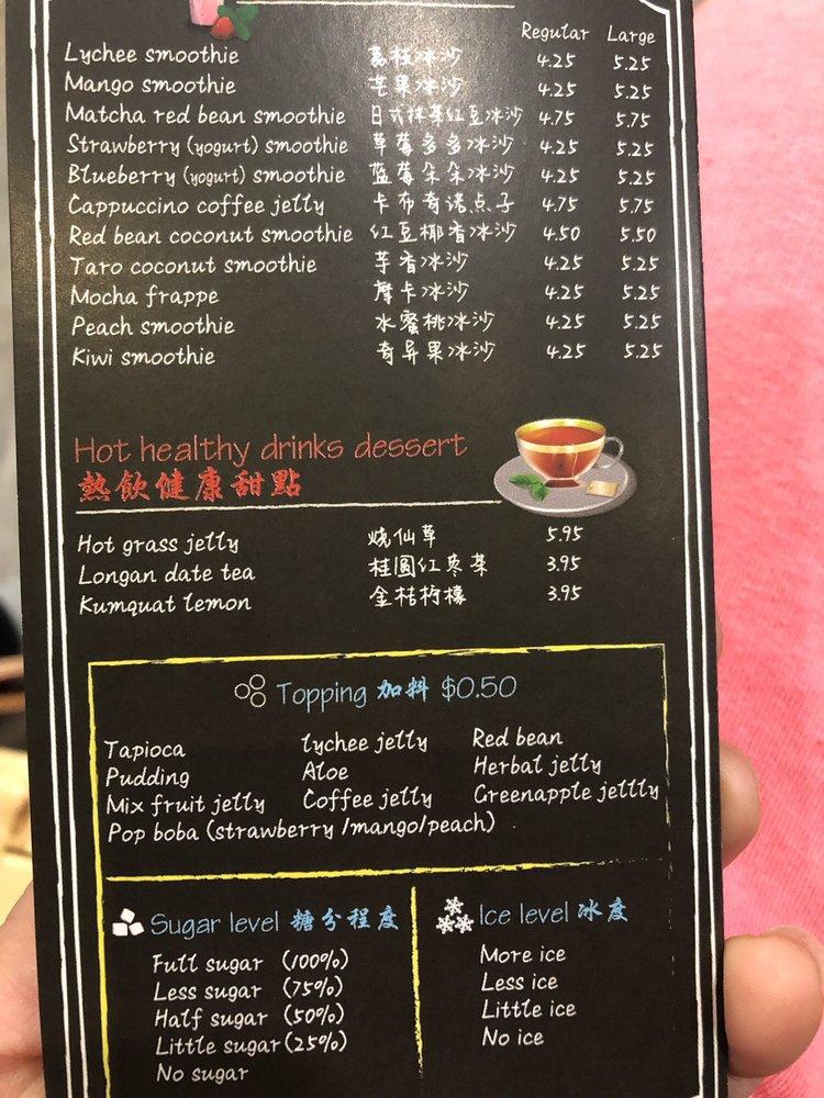 Menu at Tea Yard cafe, Oak Lawn