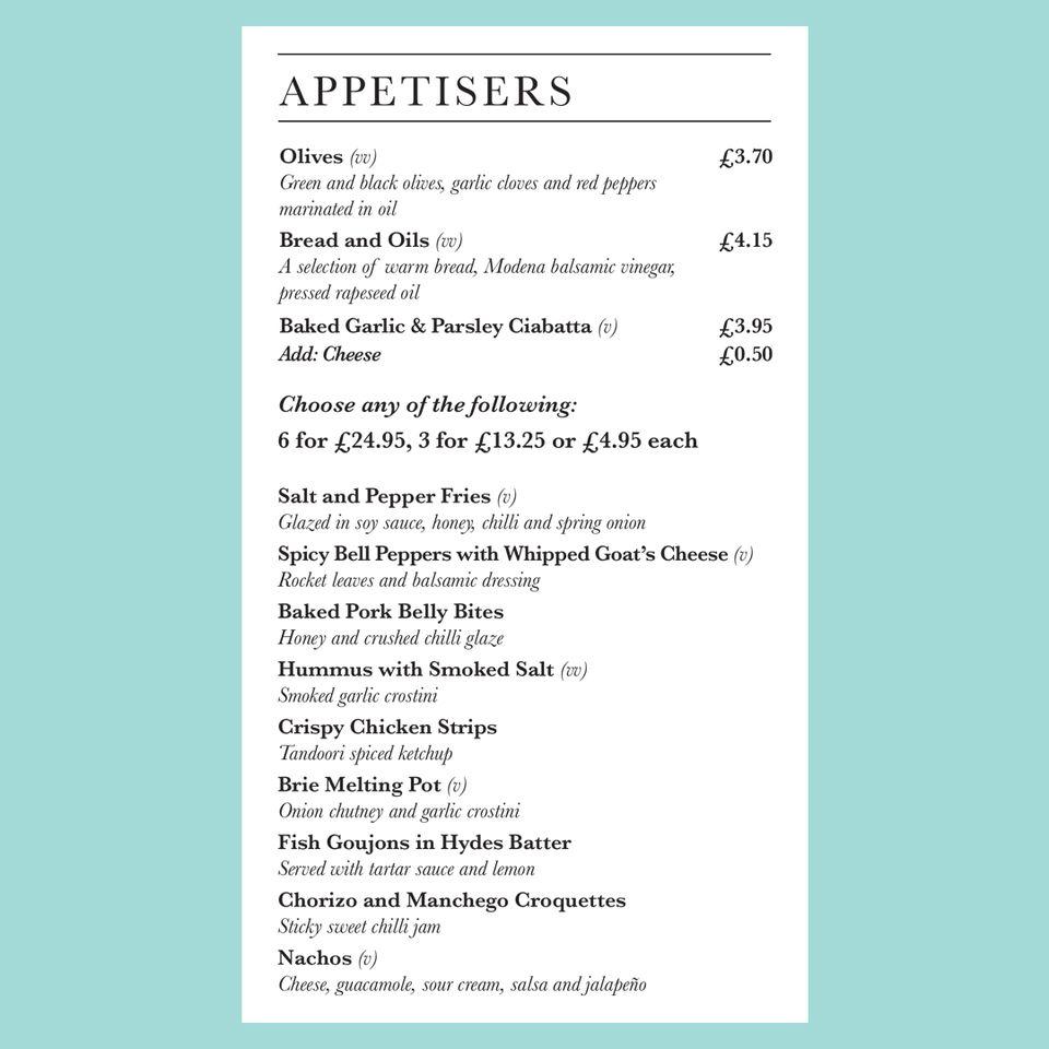 Menu at The Hornsmill pub & bar, Helsby