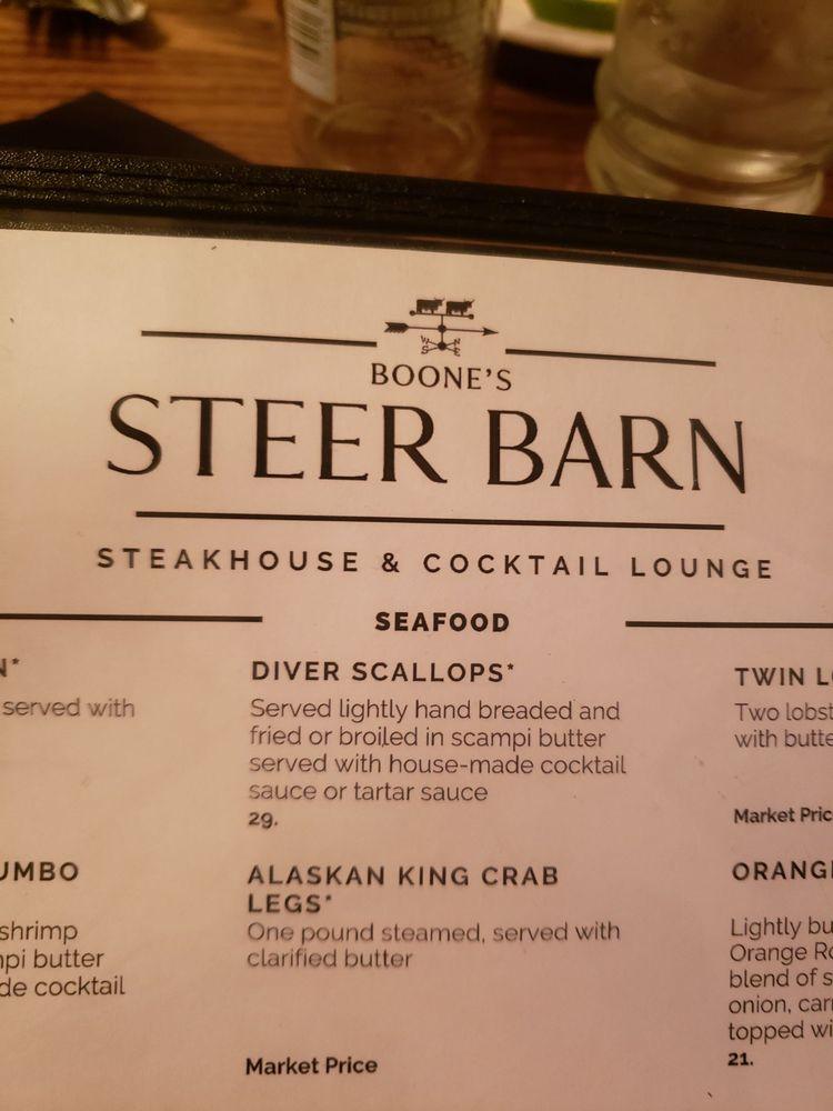 Menu at The Steer Barn, Upper Sandusky