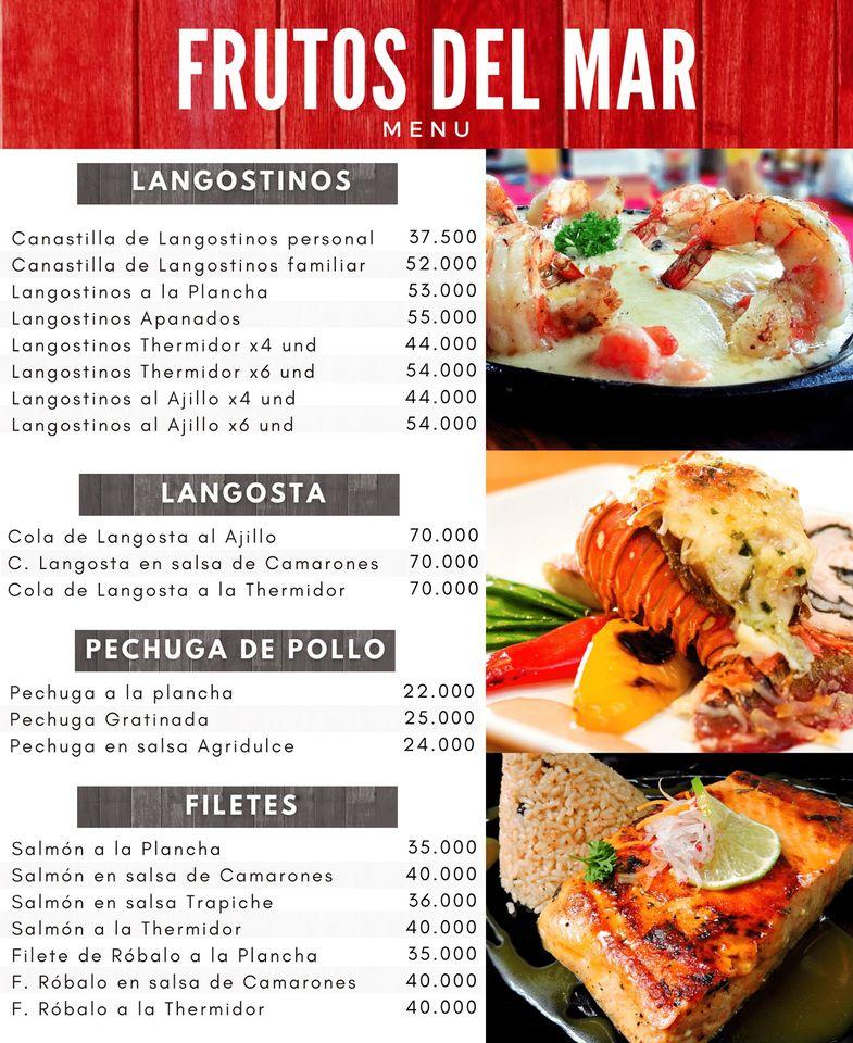 Menu at Restaurante Frutos Del Mar Campestre, Villavicencio, Tv. 28 ...