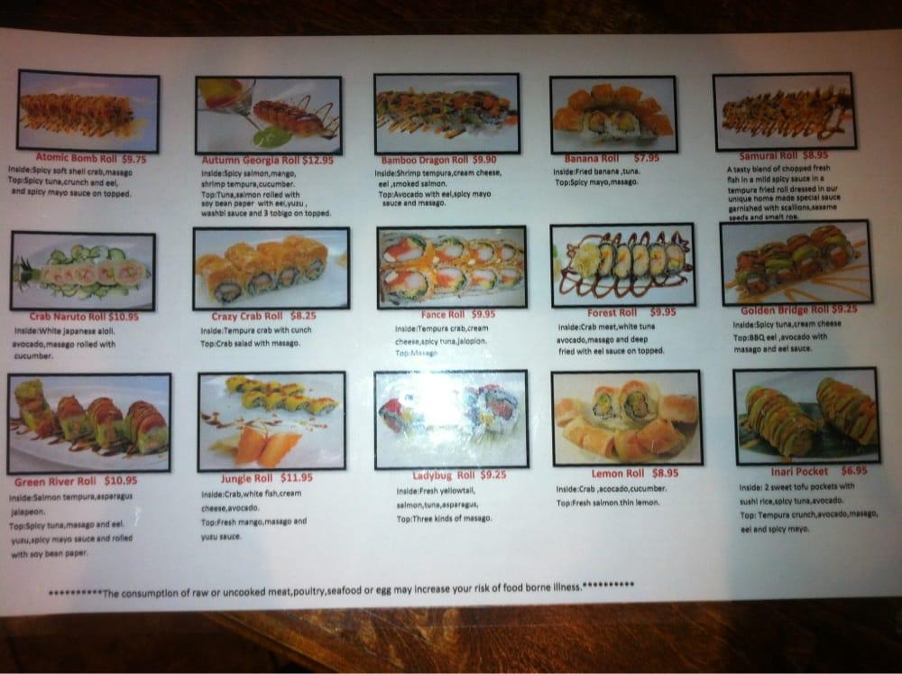 Menu at Okinawa Restaurant, Ellijay, 130 Old Orchard Square East