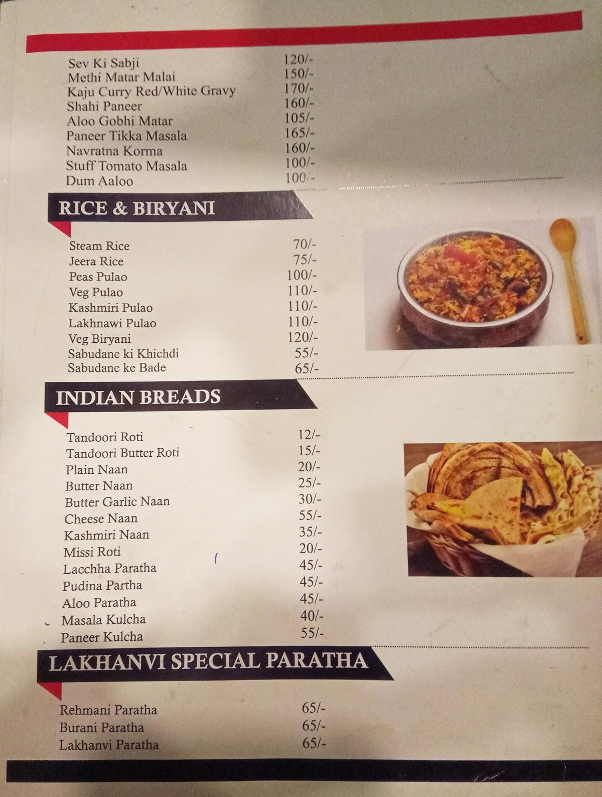 Menu at Rich Flavors Restaurant, Bhopal