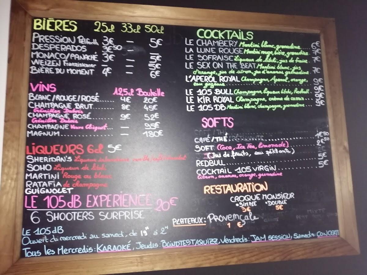 Menu de 105 db
