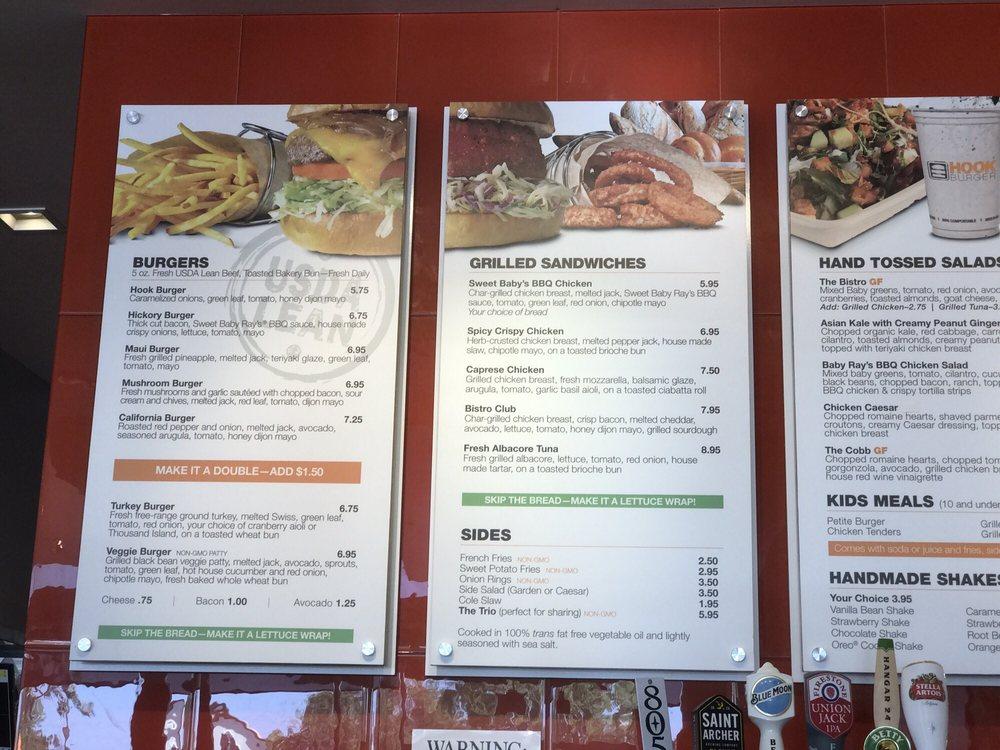 Menu at Hook Burger restaurant, Santa Clarita