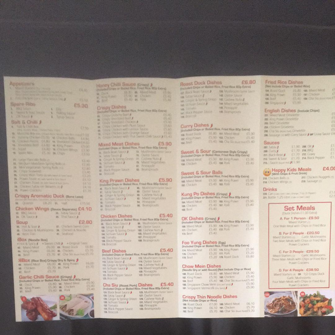 Menu at Ikitchen Chinese restaurant, Scarborough