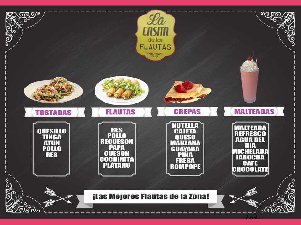 Menu at La Casita De Las Flautas restaurant, San Andres Cholula, Calle