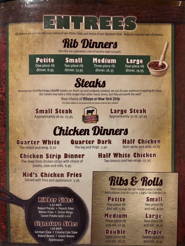 Menu at Scioto Ribber BBQ, Portsmouth